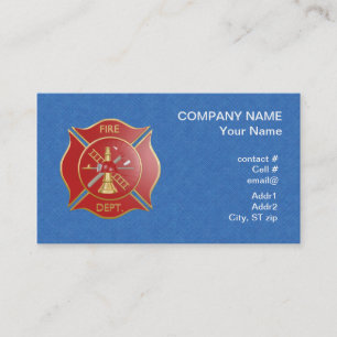 Red maltese firefighting cross business card