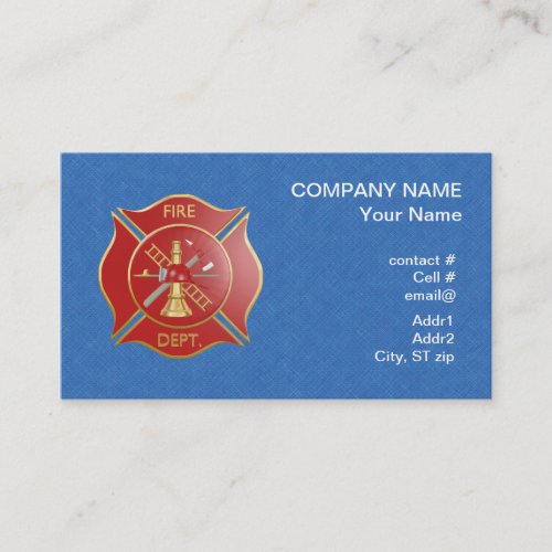 Red maltese  firefighting cross business card templates