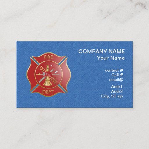 Customizable Red maltese  firefighting cross business card templates