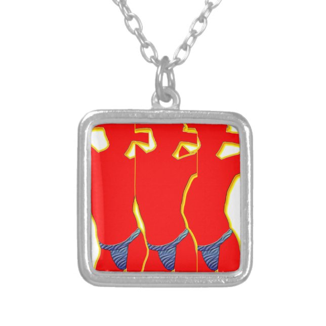 Red Man in Underwear Necklace (Front)