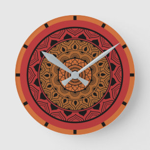 Red Mandala Acrylic Round Clock