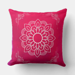 Red Mandala Decorative Pillow
