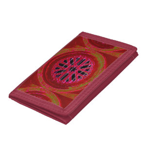 red mandala design wallet