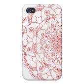 Red Mandala iphone 4 Matte Finish Case (Back)