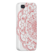 Red Mandala iphone 4 Matte Finish Case (Back Right)