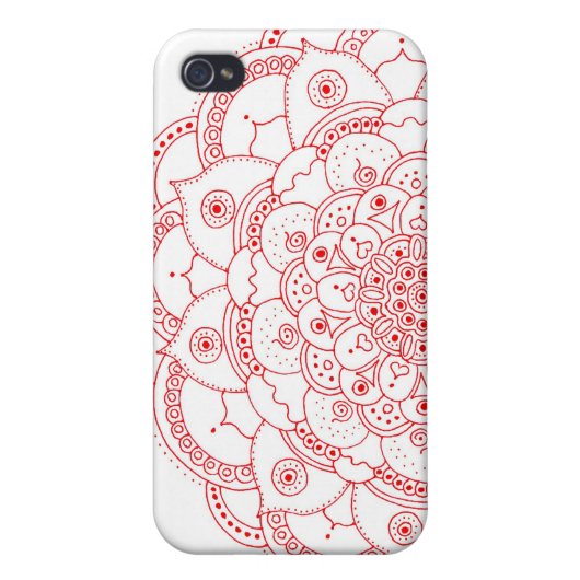 Red Mandala iphone 4 Matte Finish iPhone Case (Back)
