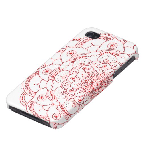 Red Mandala iphone 4 Matte Finish iPhone Case (Bottom)