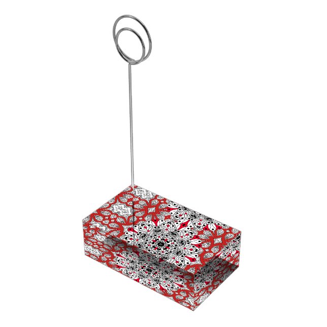 Red Mandala Table Number Card Holder for Wedding (Corner)