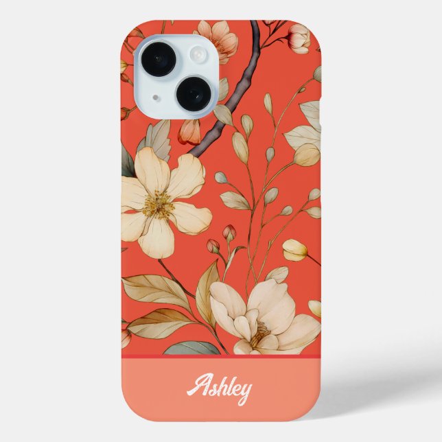 Red Mango Spring Wild Flower iPhone Case (Back)