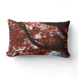 Red Maple Branches Autumn Colors Lumbar Pillow