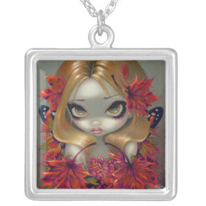 Red Maple Fairy NECKLACE big eye fantasy fall