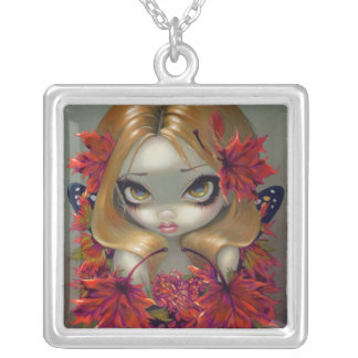 Red Maple Fairy NECKLACE big eye fantasy fall