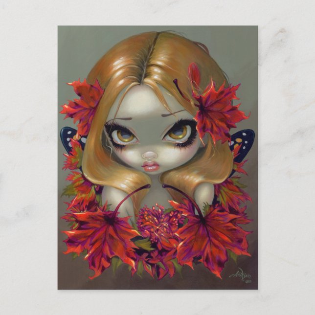 "Red Maple Fairy" Postcard (Front)