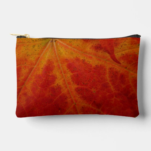 Red Maple Leaf Abstract Autumn Nature Photography Accessory Pouch (Front)