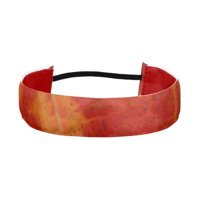 Red Maple Leaf Abstract Autumn Nature Photography Athletic Headband (Front)