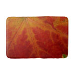 Red Maple Leaf Abstract Autumn Nature Photography Bath Mat