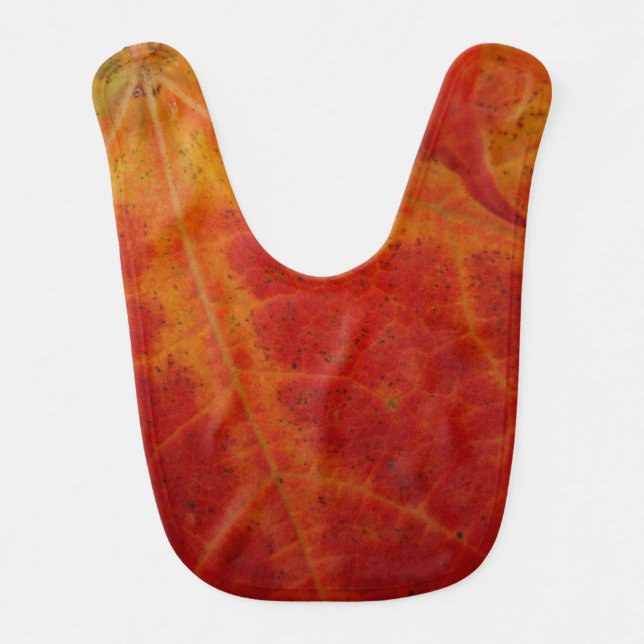 Red Maple Leaf Abstract Autumn Nature Photography Bib (Front)