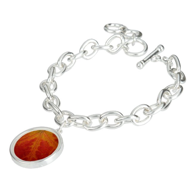 Red Maple Leaf Abstract Autumn Nature Photography Bracelet (Side)
