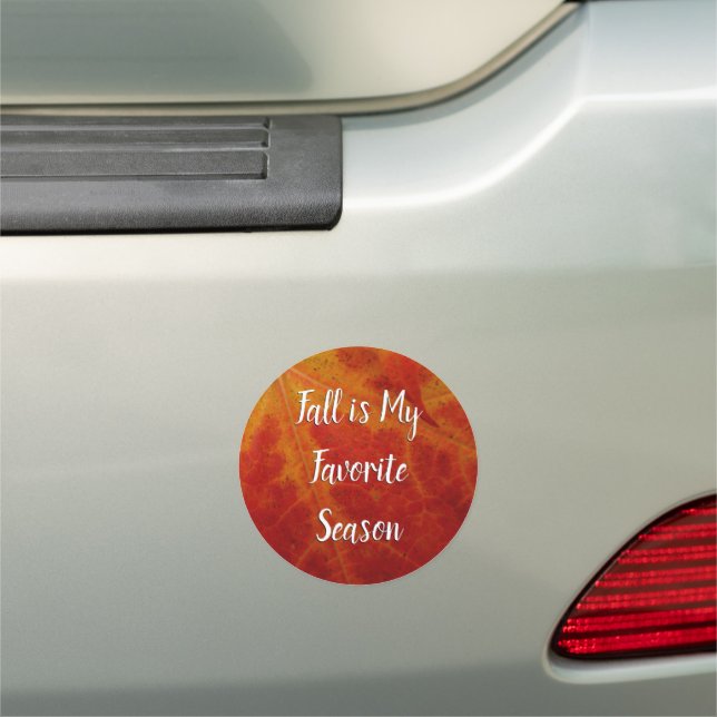 Red Maple Leaf Abstract Autumn Nature Photography Car Magnet (In Situ)