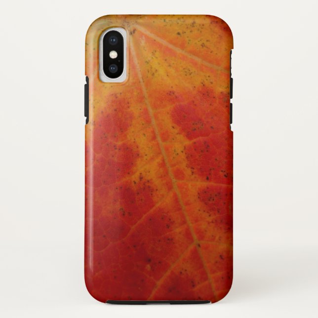 Red Maple Leaf Abstract Autumn Nature Photography Case-Mate iPhone Case (Back)