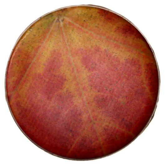 Red Maple Leaf Abstract Autumn Nature Photography Chocolate Covered Oreo (Front)