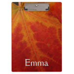 Red Maple Leaf Abstract Autumn Nature Photography Clipboard