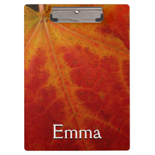 Red Maple Leaf Abstract Autumn Nature Photography Clipboard