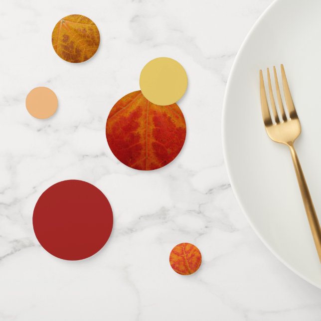 Red Maple Leaf Abstract Autumn Nature Photography Confetti (Group)