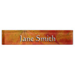Red Maple Leaf Abstract Autumn Nature Photography Desk Name Plate