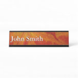 Red Maple Leaf Abstract Autumn Nature Photography Desk Name Plate