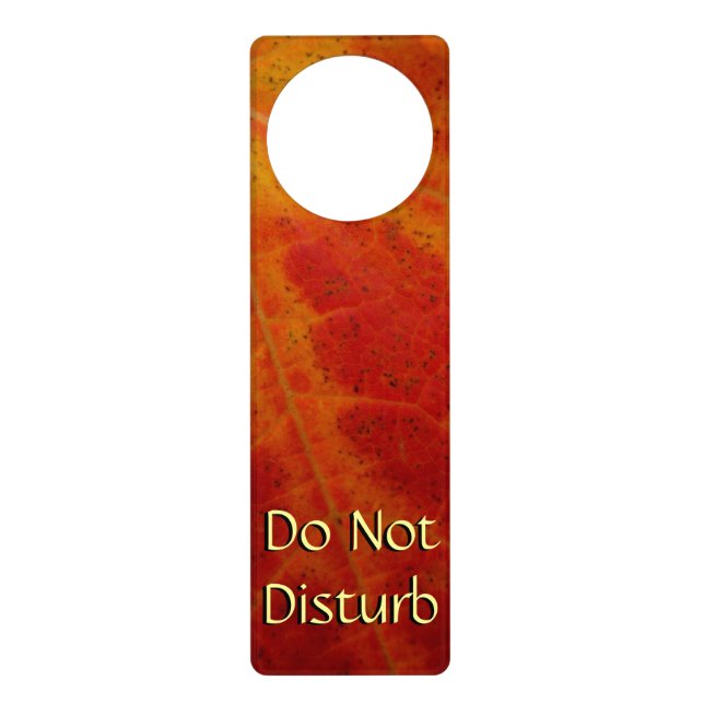 Red Maple Leaf Abstract Autumn Nature Photography Door Hanger (Front)