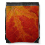 Red Maple Leaf Abstract Autumn Nature Photography Drawstring Bag