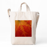 Red Maple Leaf Abstract Autumn Nature Photography Duck Bag