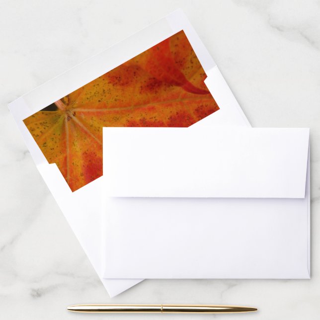 Red Maple Leaf Abstract Autumn Nature Photography Envelope Liner (Desk)