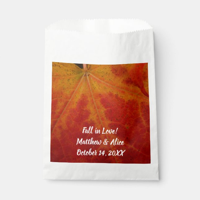 Red Maple Leaf Abstract Autumn Nature Photography Favor Bag (Front)