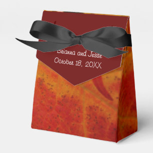 Red Maple Leaf Abstract Autumn Nature Photography Favor Boxes
