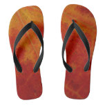 Red Maple Leaf Abstract Autumn Nature Photography Flip Flops
