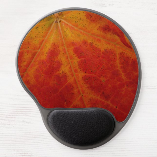 Red Maple Leaf Abstract Autumn Nature Photography Gel Mouse Pad (Front)
