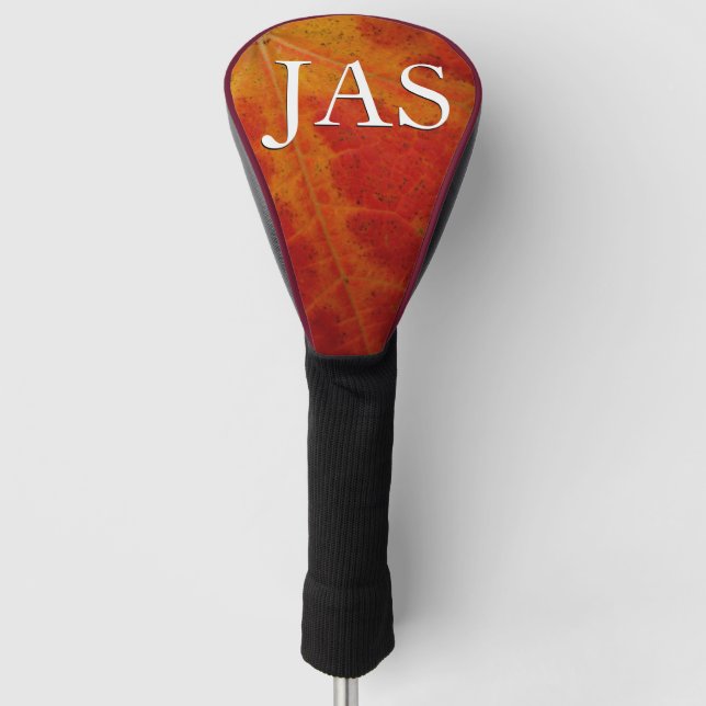 Red Maple Leaf Abstract Autumn Nature Photography Golf Head Cover (Front)