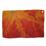 Red Maple Leaf Abstract Autumn Nature Photography Golf Towel