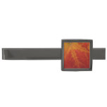 Red Maple Leaf Abstract Autumn Nature Photography Gunmetal Finish Tie Bar