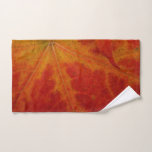 Red Maple Leaf Abstract Autumn Nature Photography Hand Towel