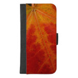 Red Maple Leaf Abstract Autumn Nature Photography iPhone 8/7 Plus Wallet Case