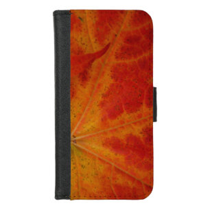 Red Maple Leaf Abstract Autumn Nature Photography iPhone 8/7 Wallet Case