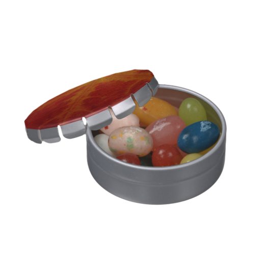 Red Maple Leaf Abstract Autumn Nature Photography Jelly Belly Candy Tin (Opened)