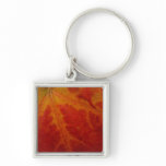 Red Maple Leaf Abstract Autumn Nature Photography Keychain