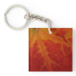 Red Maple Leaf Abstract Autumn Nature Photography Keychain