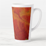 Red Maple Leaf Abstract Autumn Nature Photography Latte Mug