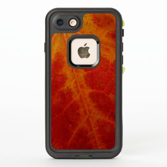 Red Maple Leaf Abstract Autumn Nature Photography LifeProof iPhone Case (Back)