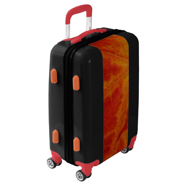 Red Maple Leaf Abstract Autumn Nature Photography Luggage (Rotated Left)